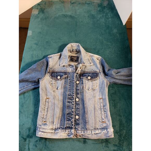 Abercrombie & Fitch Jacket Size Extra Small Womens Blue Denim Jean Long Sleeve - Picture 2 of 8